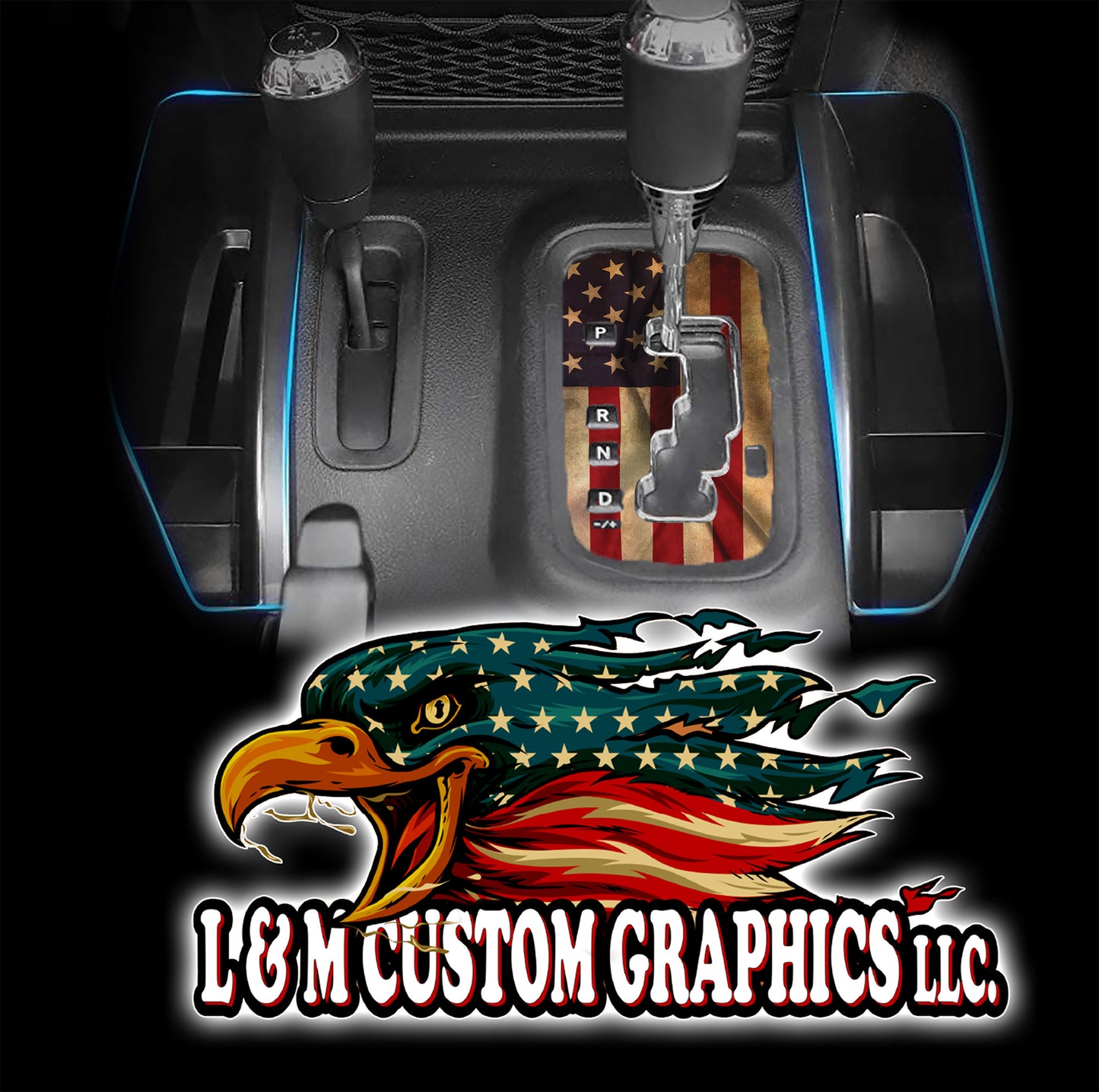 American Flag JK Shifter decal