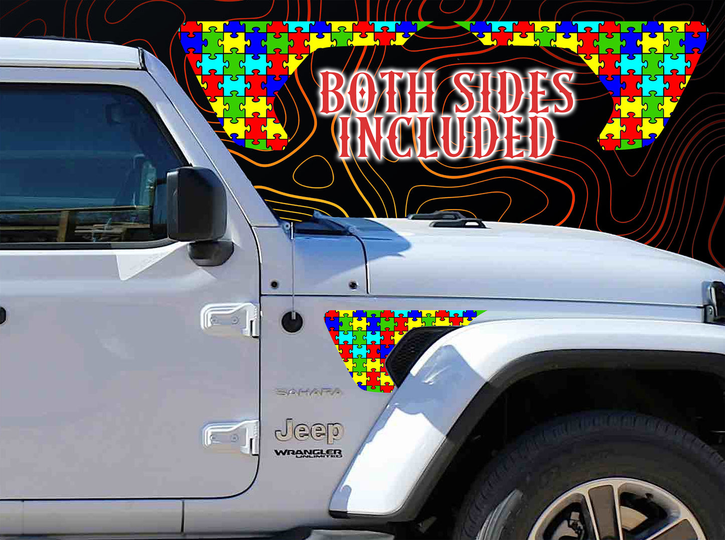 fender vent for the JL or JT 2018 or newer Autism puzzle