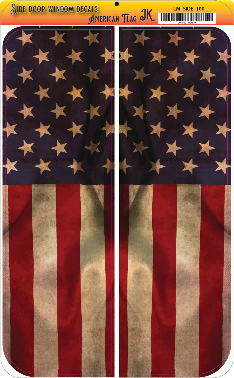 Side door window decal American Flag