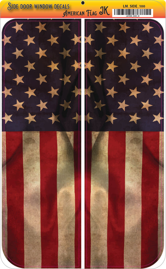 Side door window decal American Flag