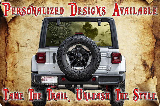 Army Rear window see through graphic.