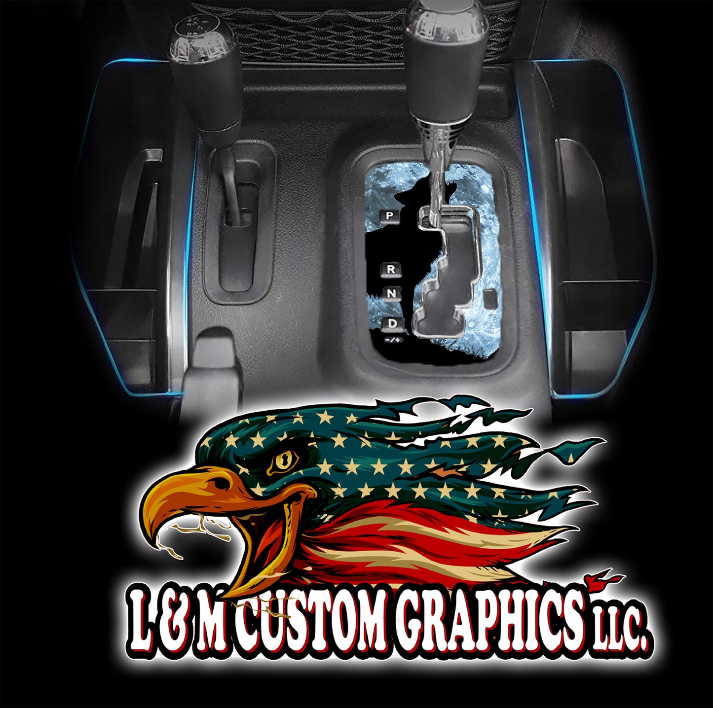 Blue moon wolf JK Shifter decal