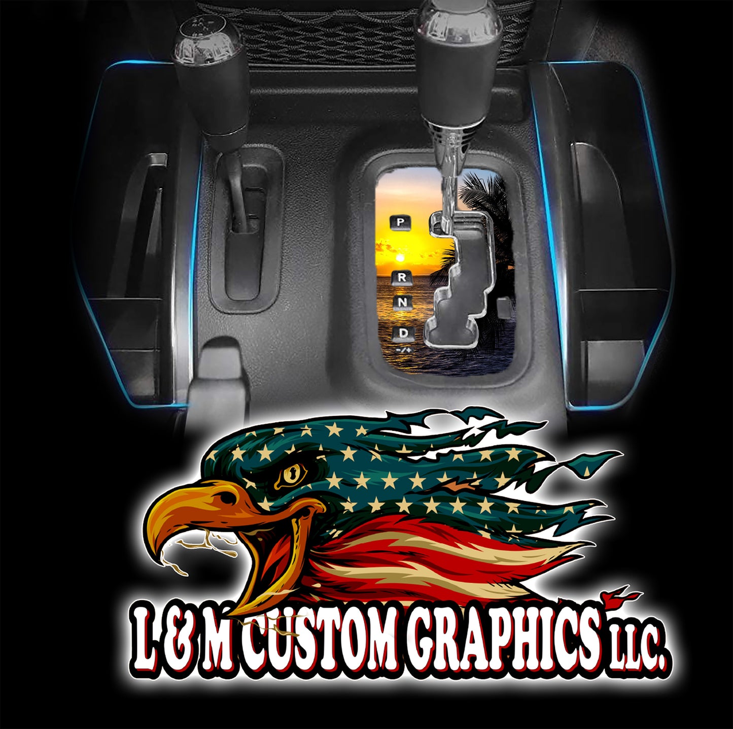 Beach Sunrise JK Shifter decal