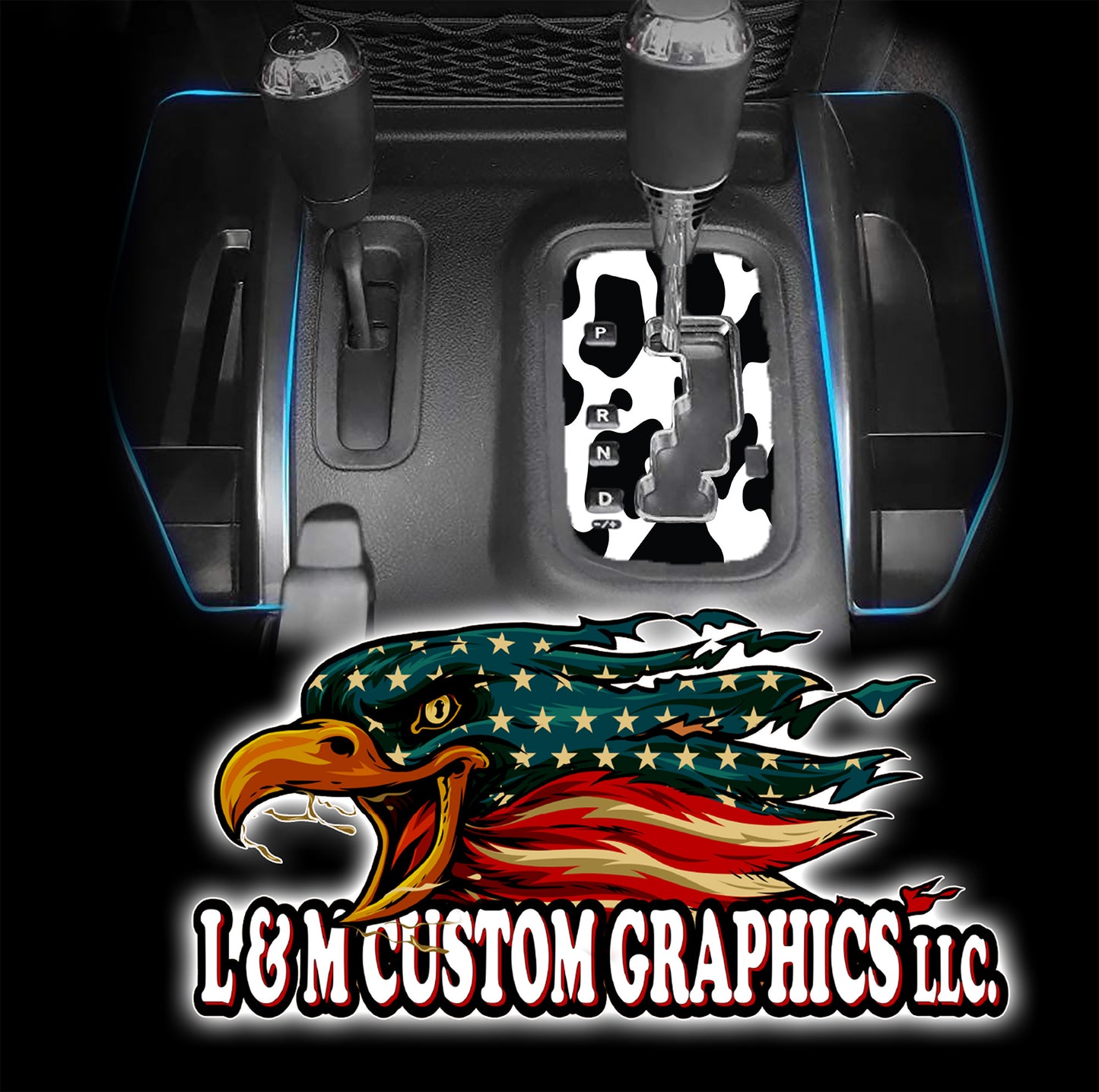 Cow print JK Shifter decal