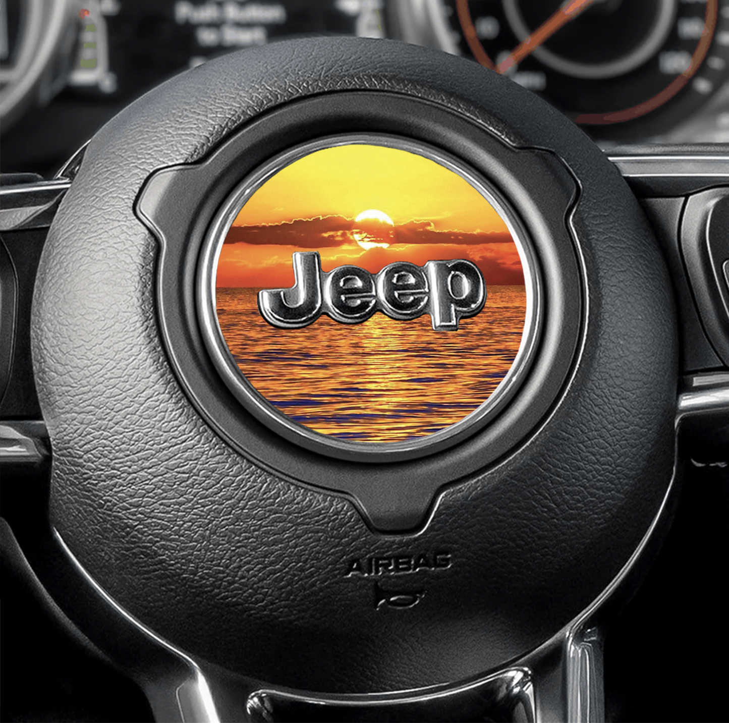 Steering wheel decal Amazing sunset