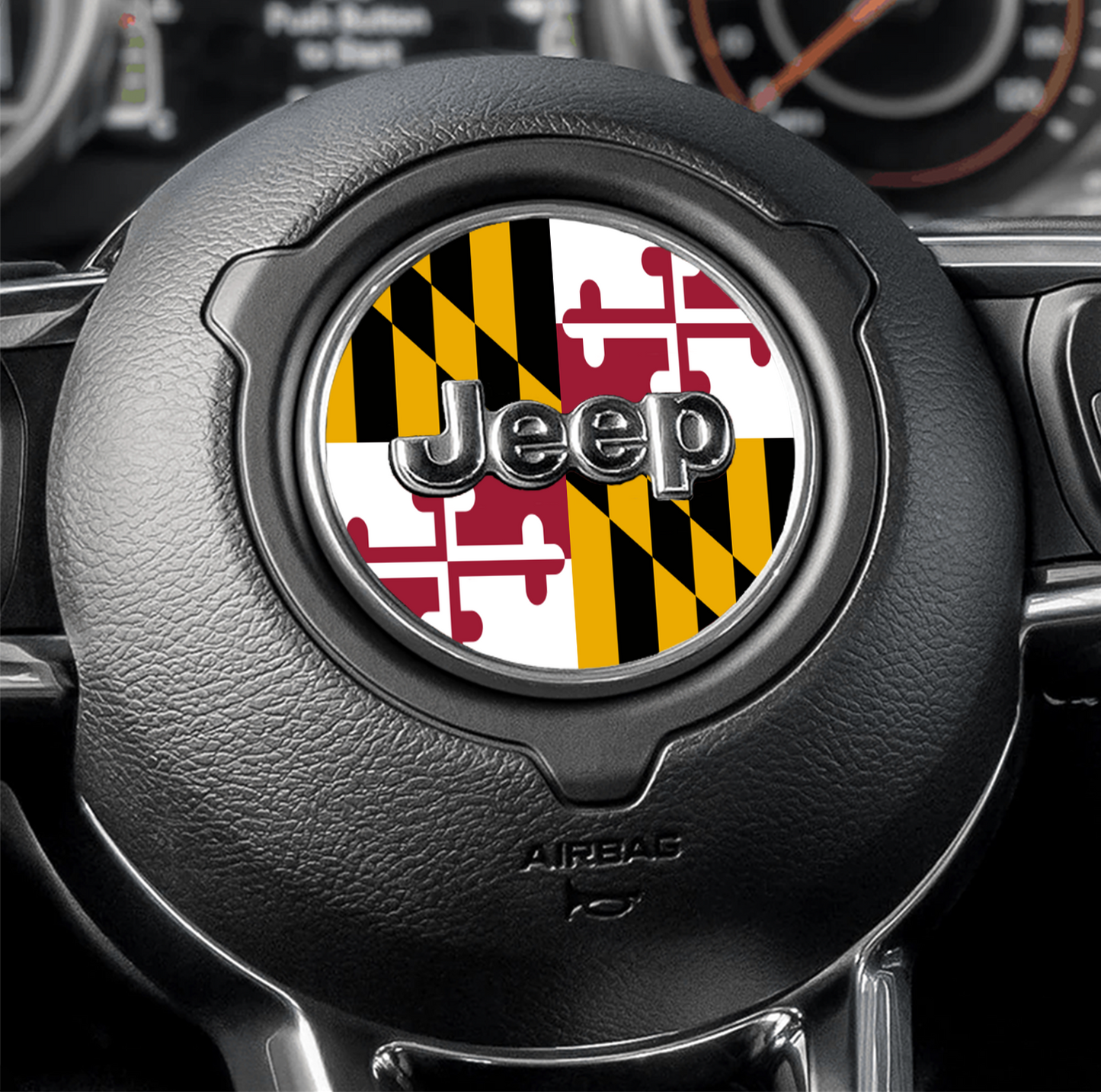 Steering wheel decal Maryland flag