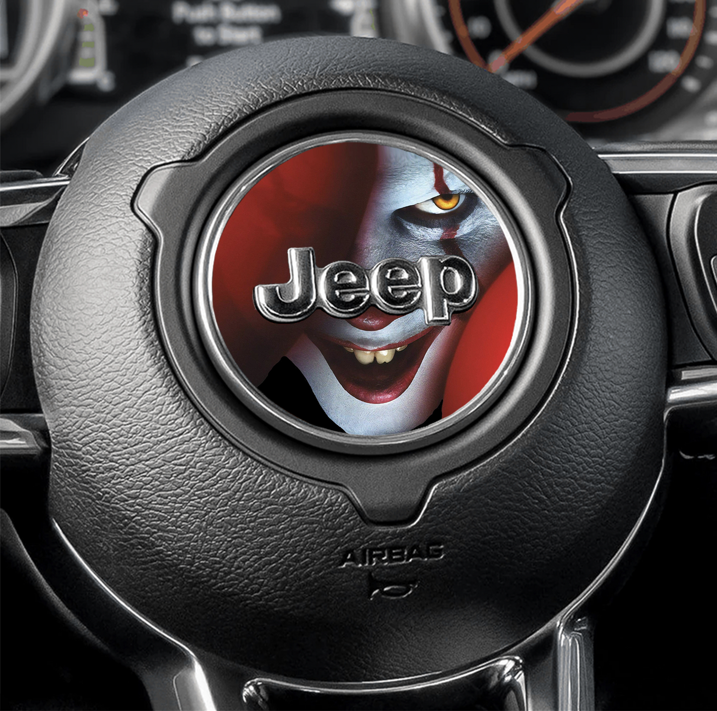Steering wheel decal Clown face