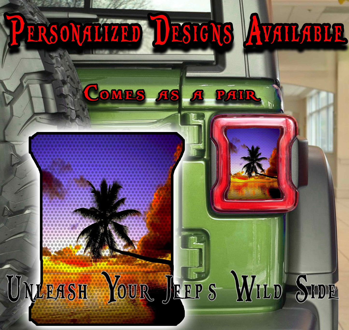 Sunset beach Taillight cover decal