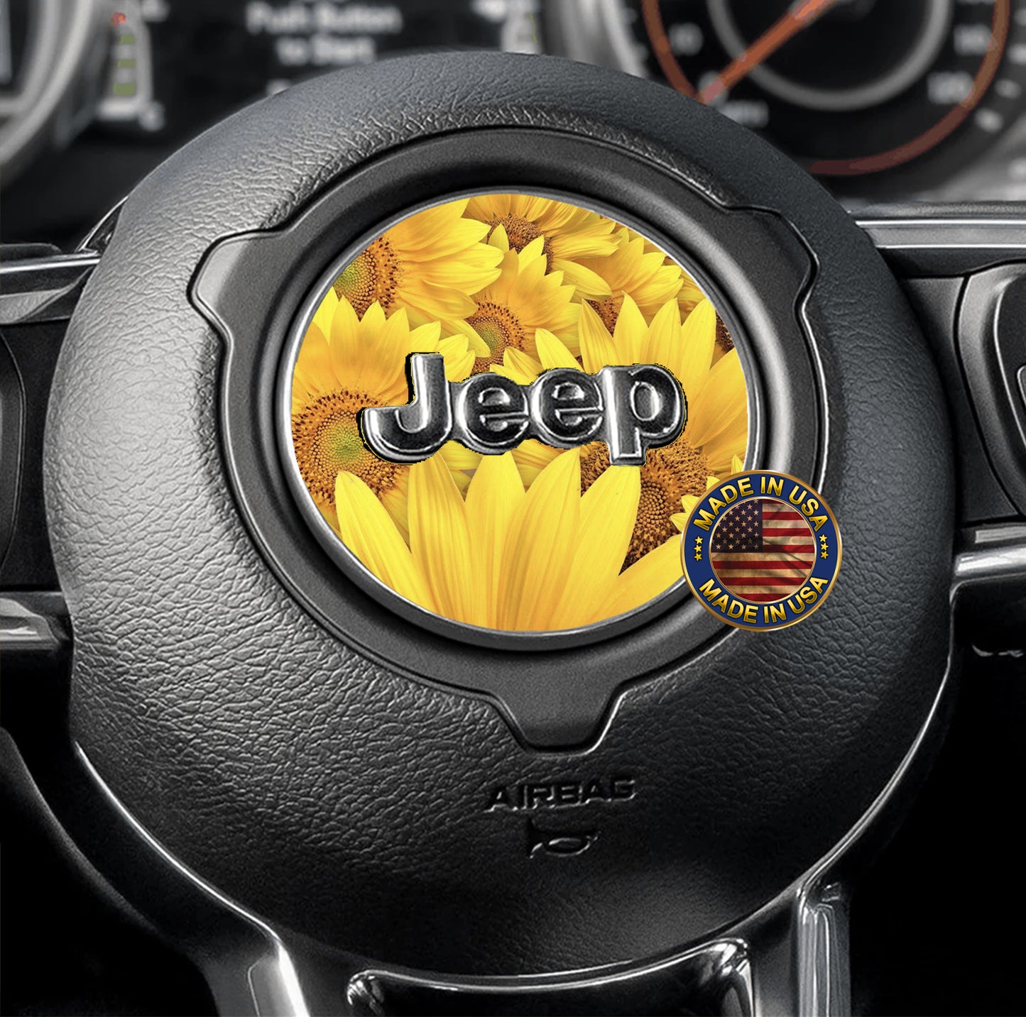 Steering wheel decal Sunflower overload