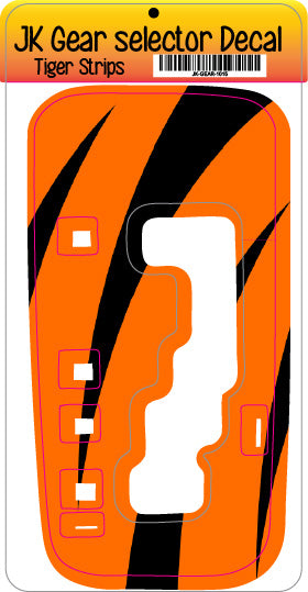 Tiger strip JK Shifter decal