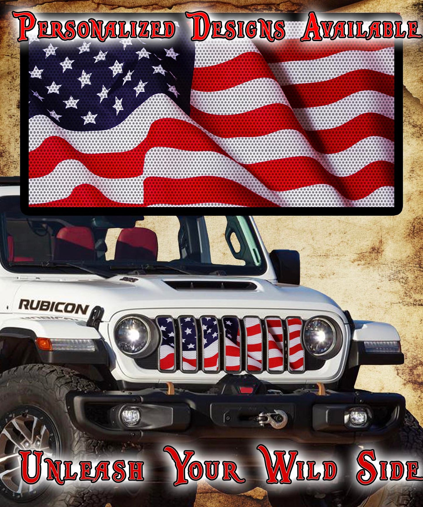 American flag grill insert