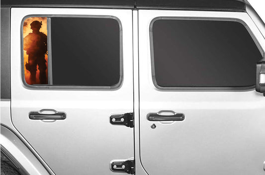 Side door window decal American soldier 168