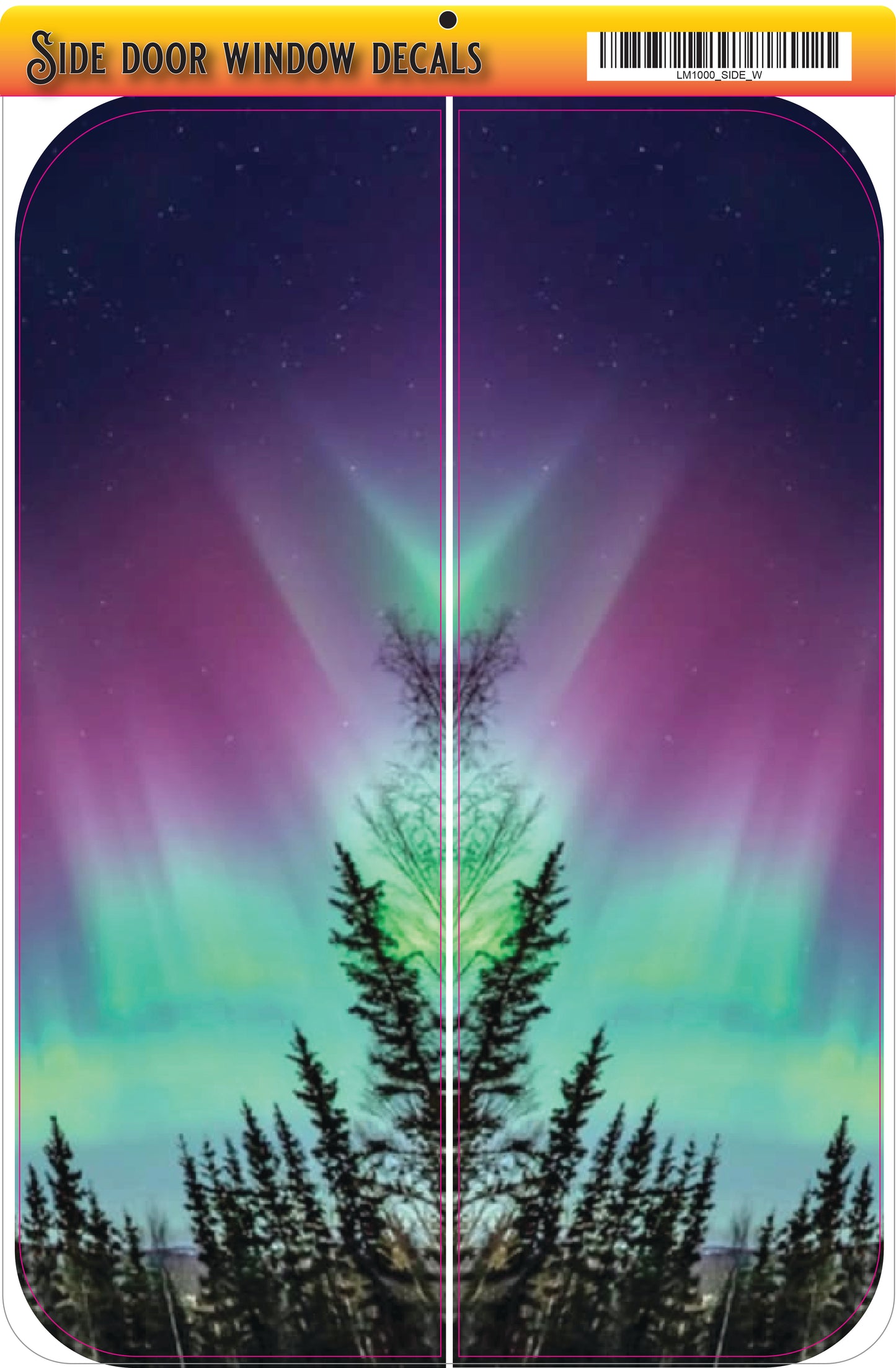 Side door window aurora borealis