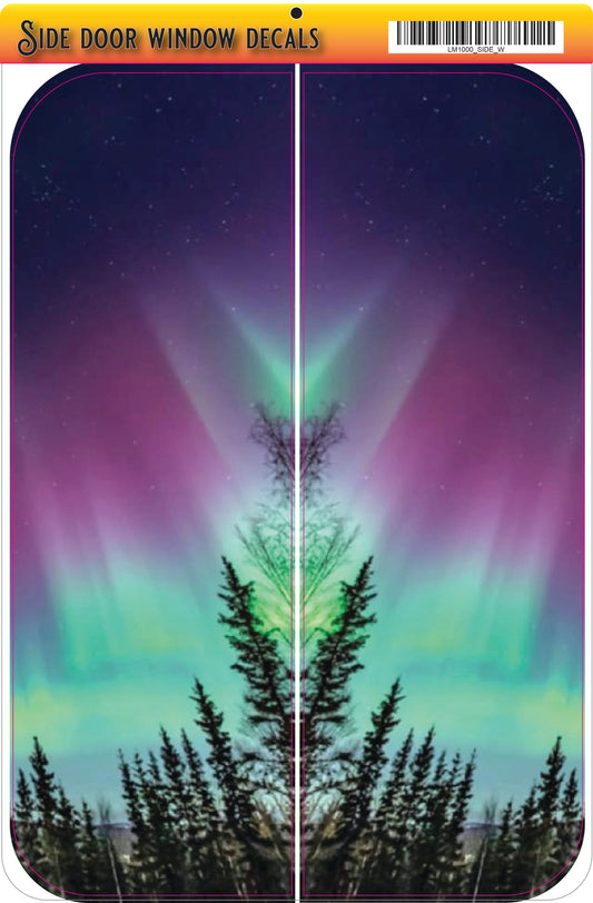 Side door window aurora borealis