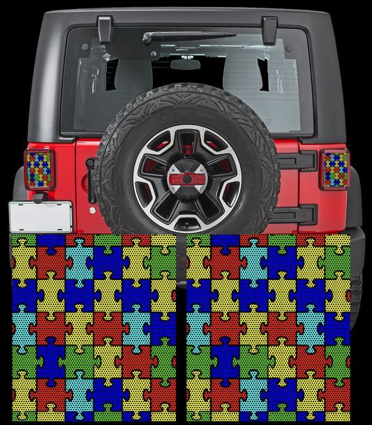 Autism puzzle taillight cover decal