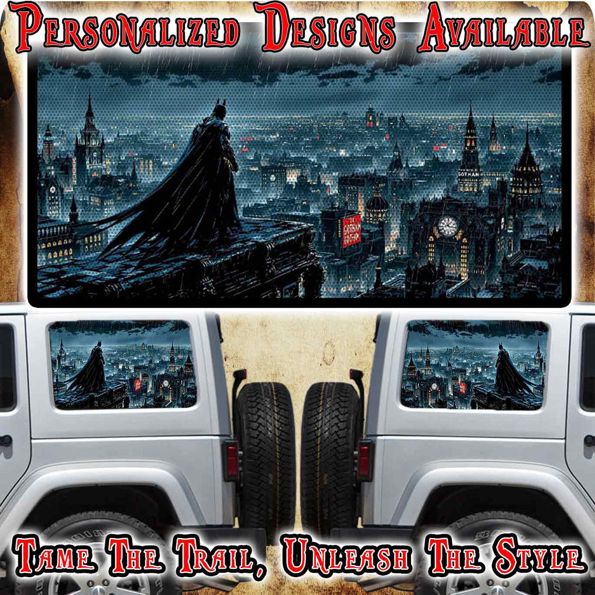 batman Rear quarter window see through graphic.