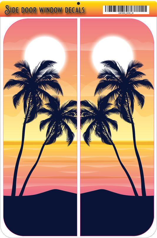 Side door window decal PALM TREES