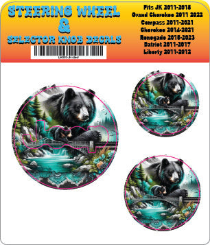 Steering wheel decal Bear 2