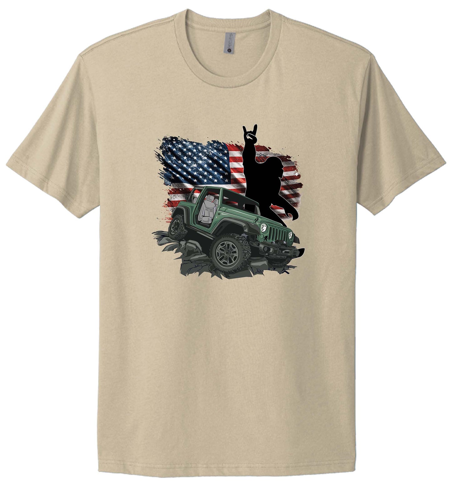 Bigfoot with flag