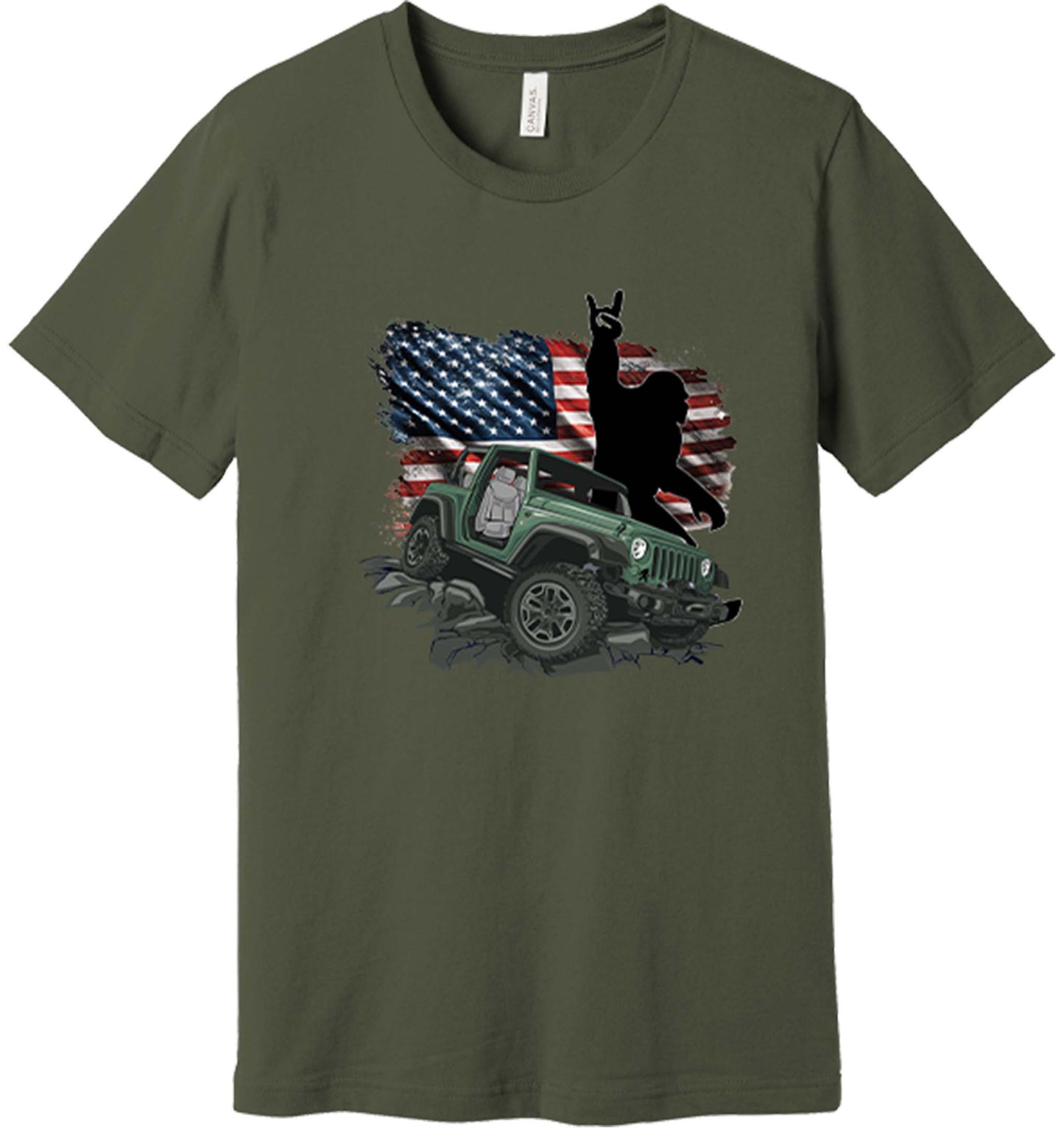 Bigfoot with flag