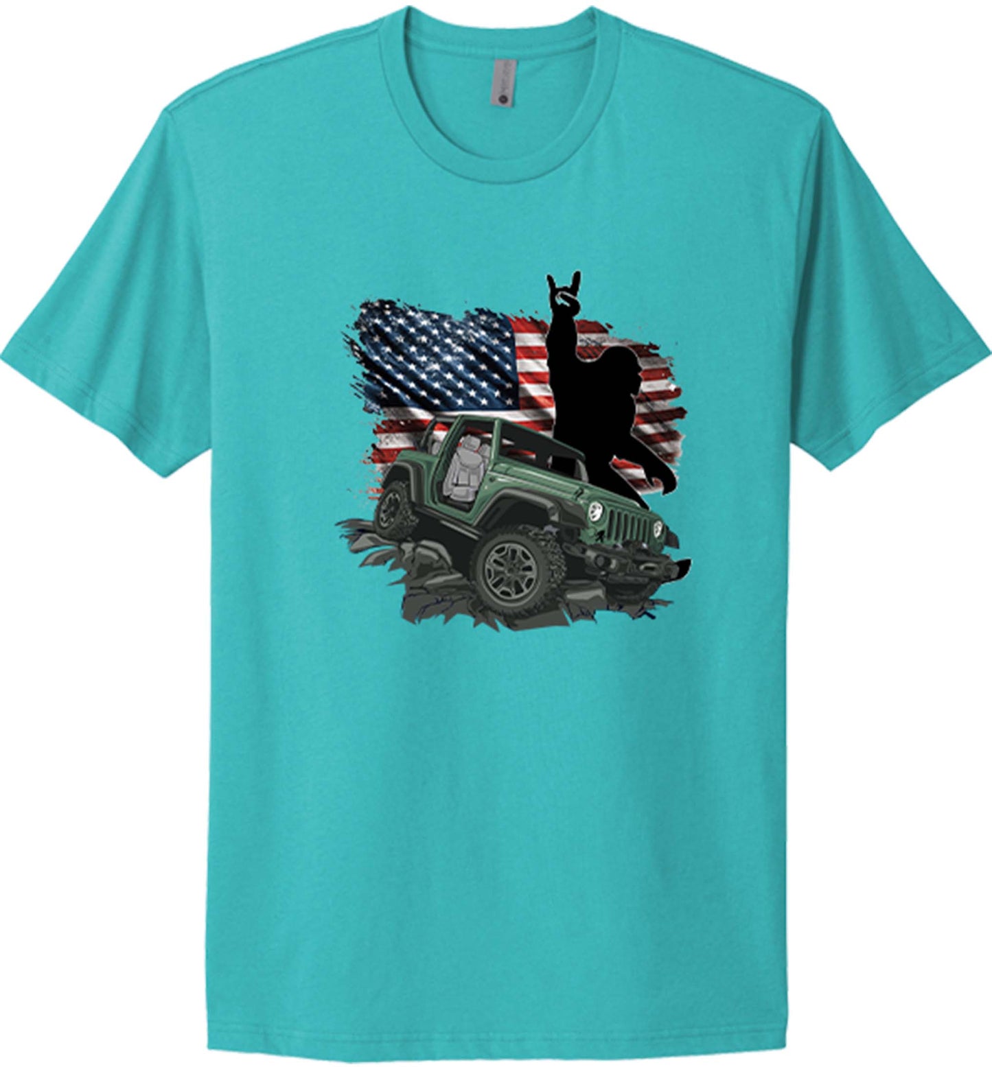 Bigfoot with flag