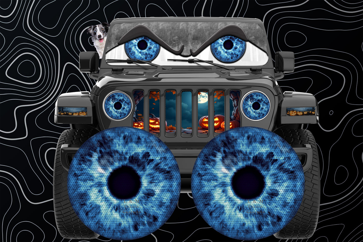 Blue eyes for a round headlight.