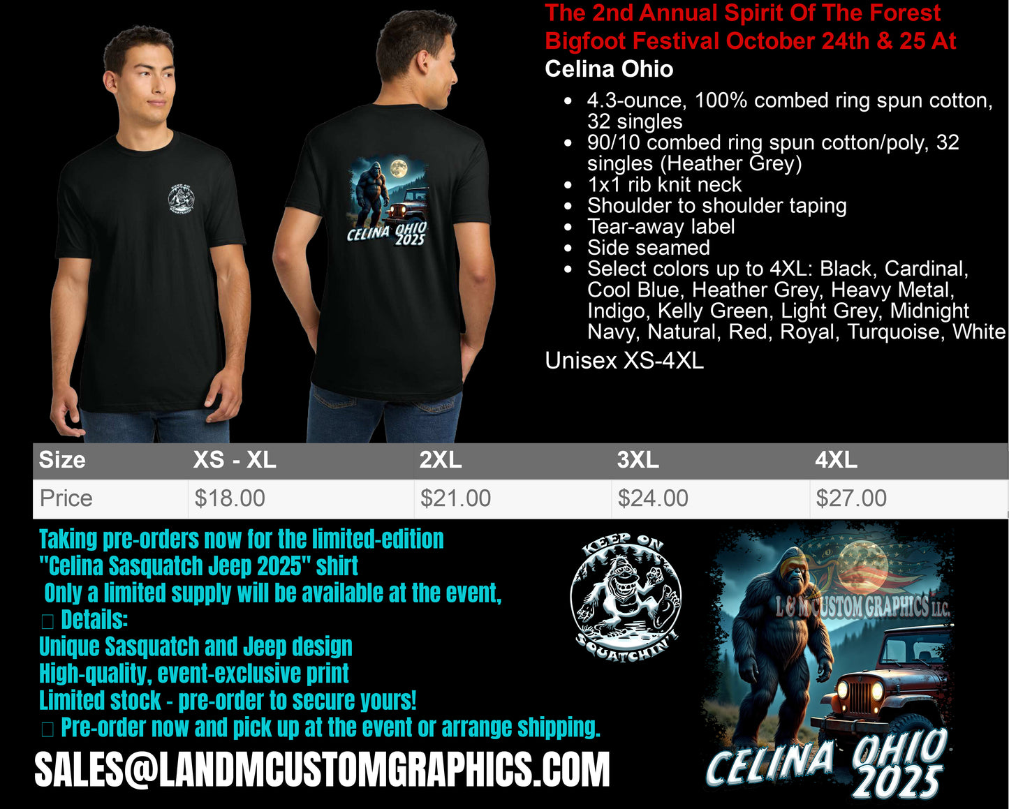 Celina Sasquatch Jeep T-Shirt