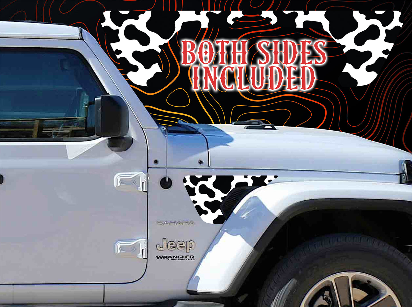 fender vent for the JL or JT 2018 or newer Cow print