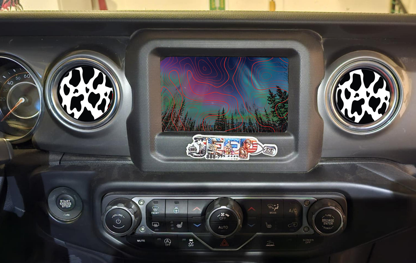 Inside vent decals Cow print