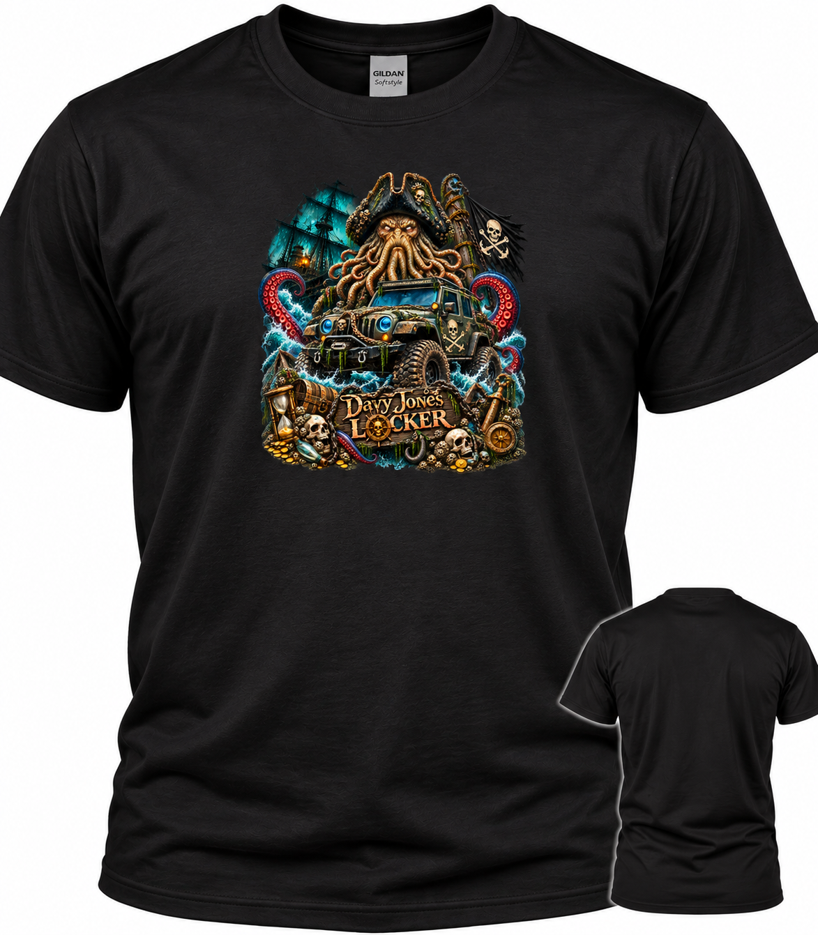 Black Davy Jones Locker off-road graphic T-shirt