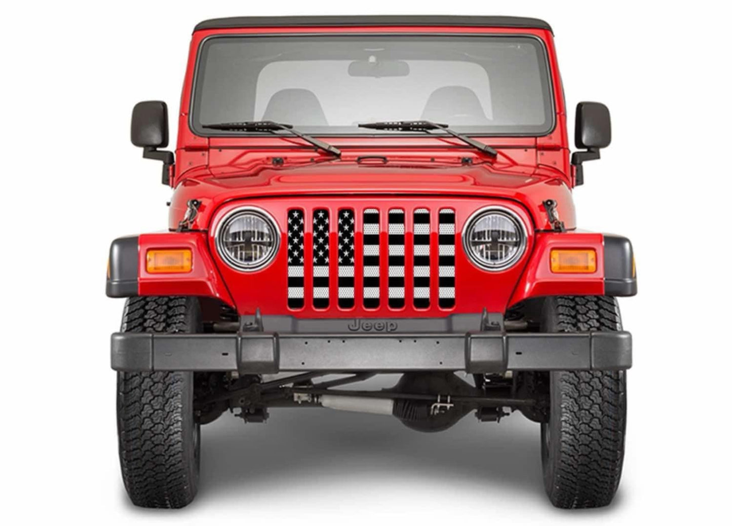 Black and white American Flag Grill insert TJ