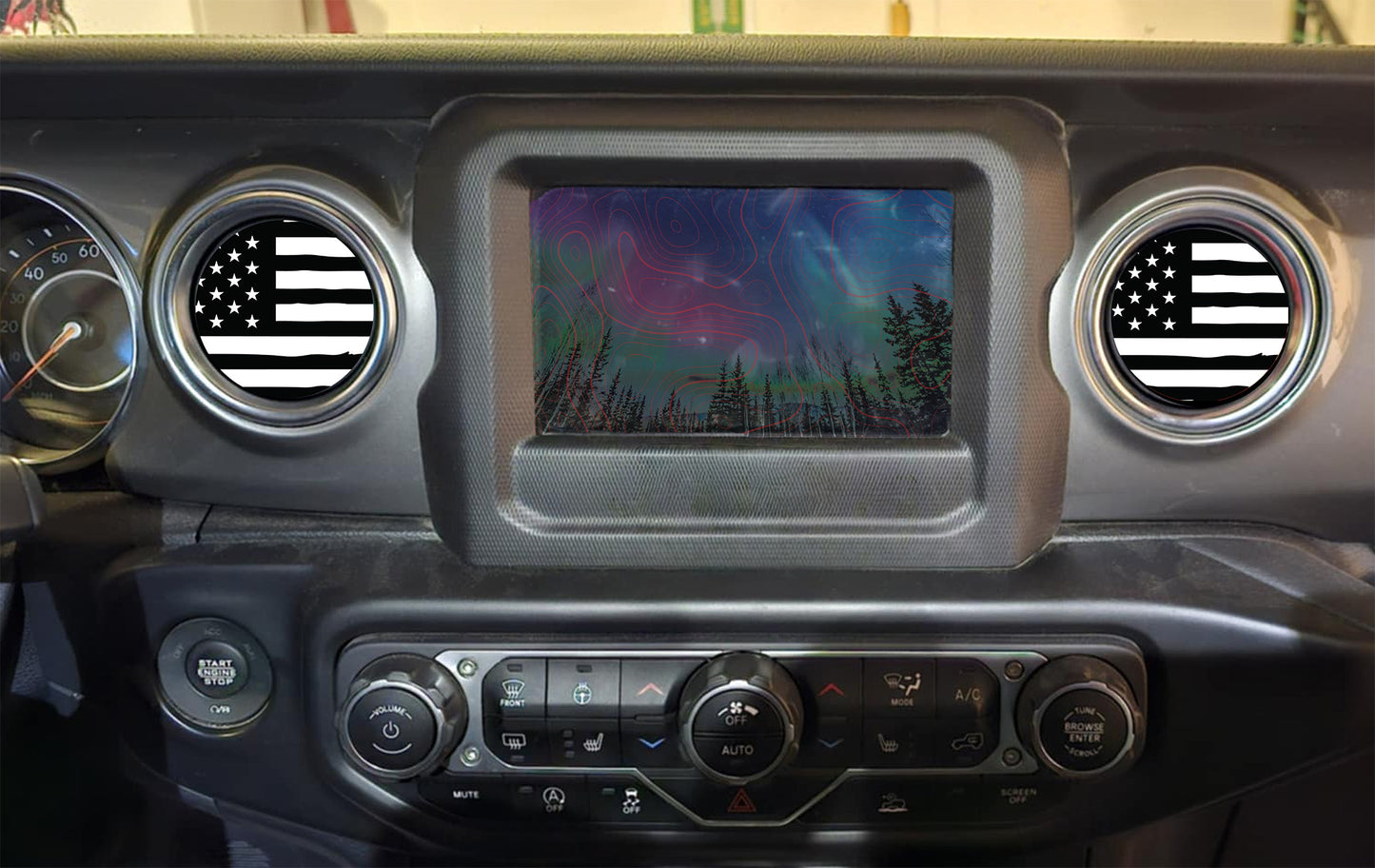 Inside vent decals Black and white flag