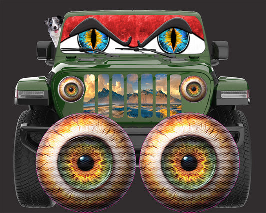 Real eye headlight decal