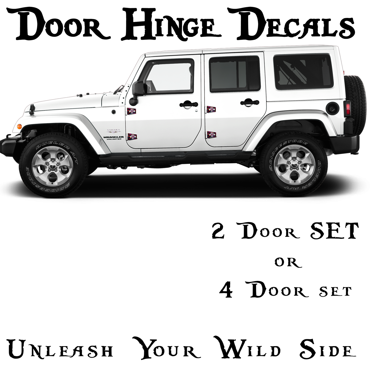 Red print Door hinge decals 26