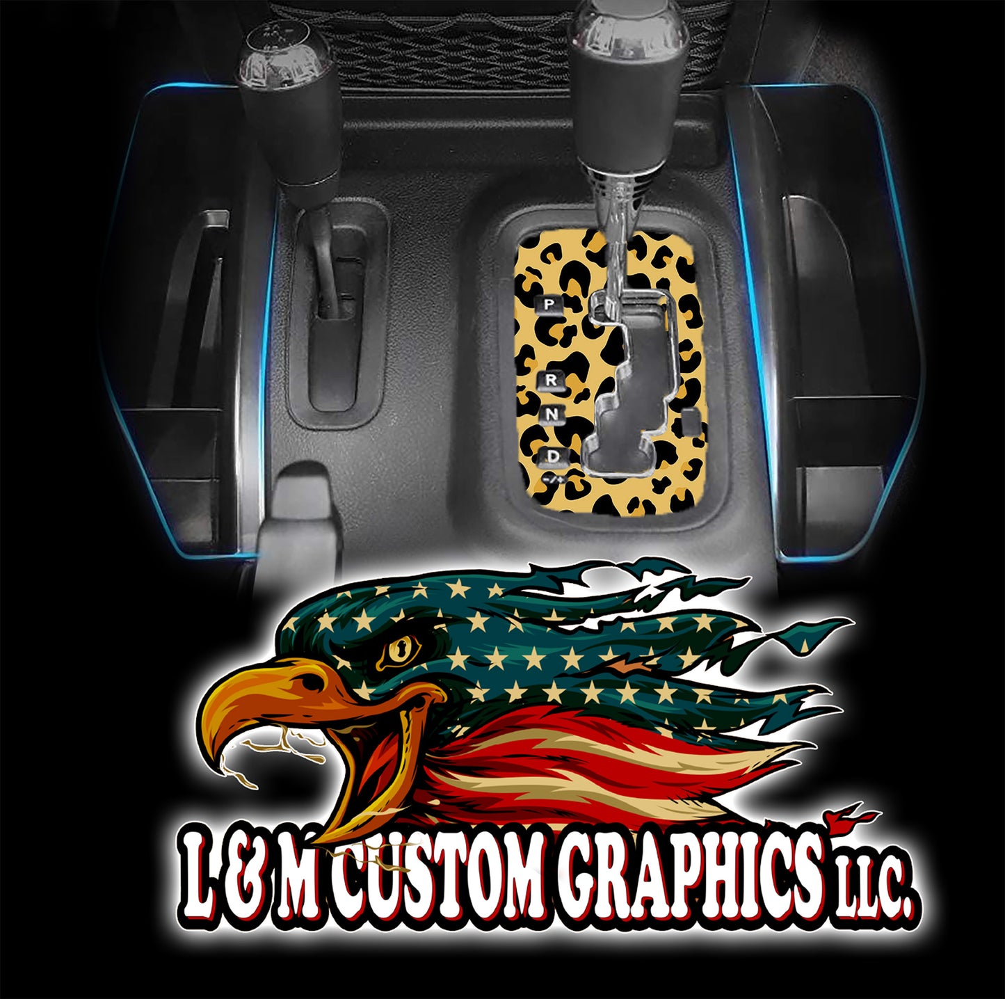 Leopards print JK Shifter decal