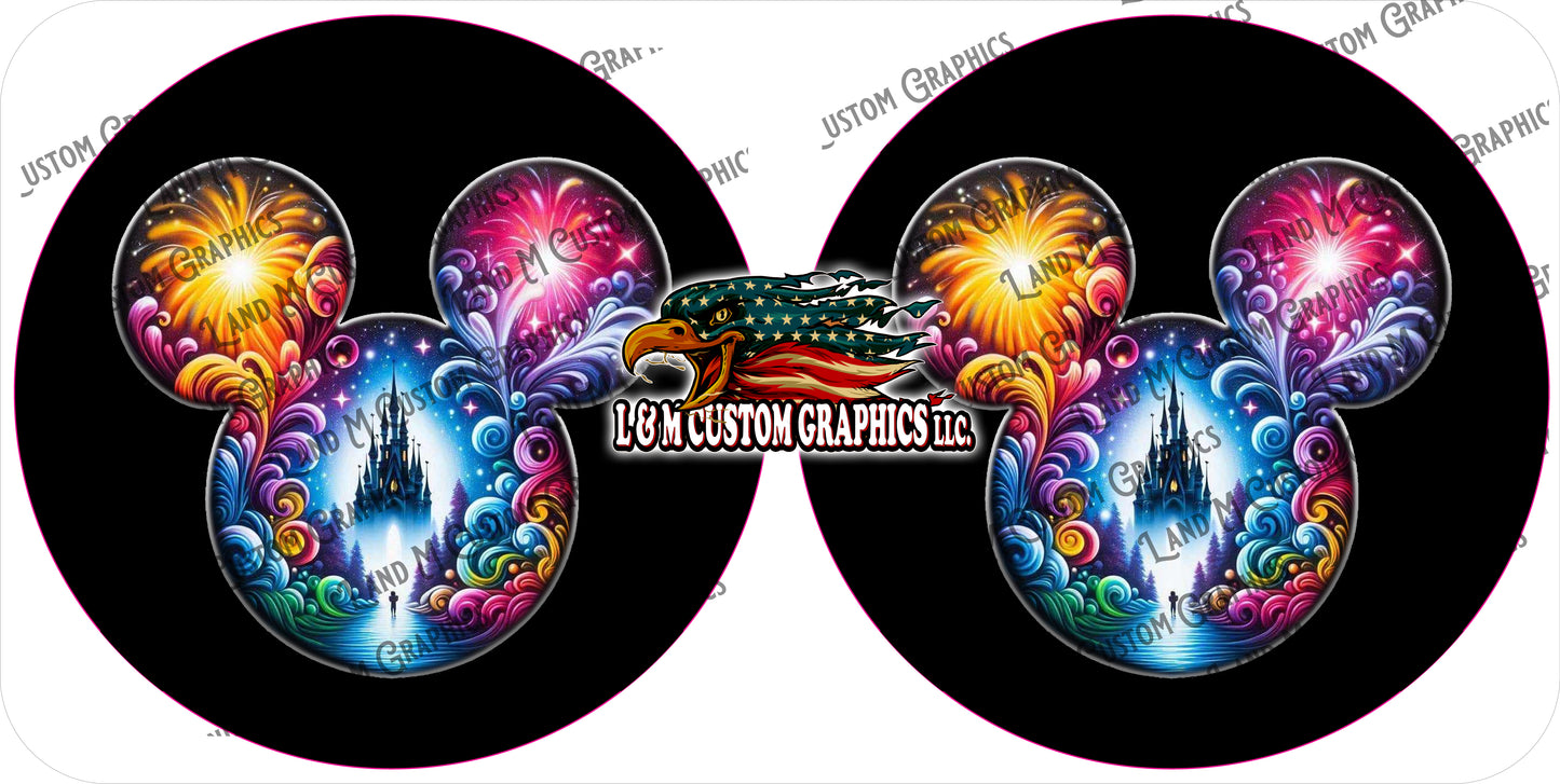 Mouse head headlight decals