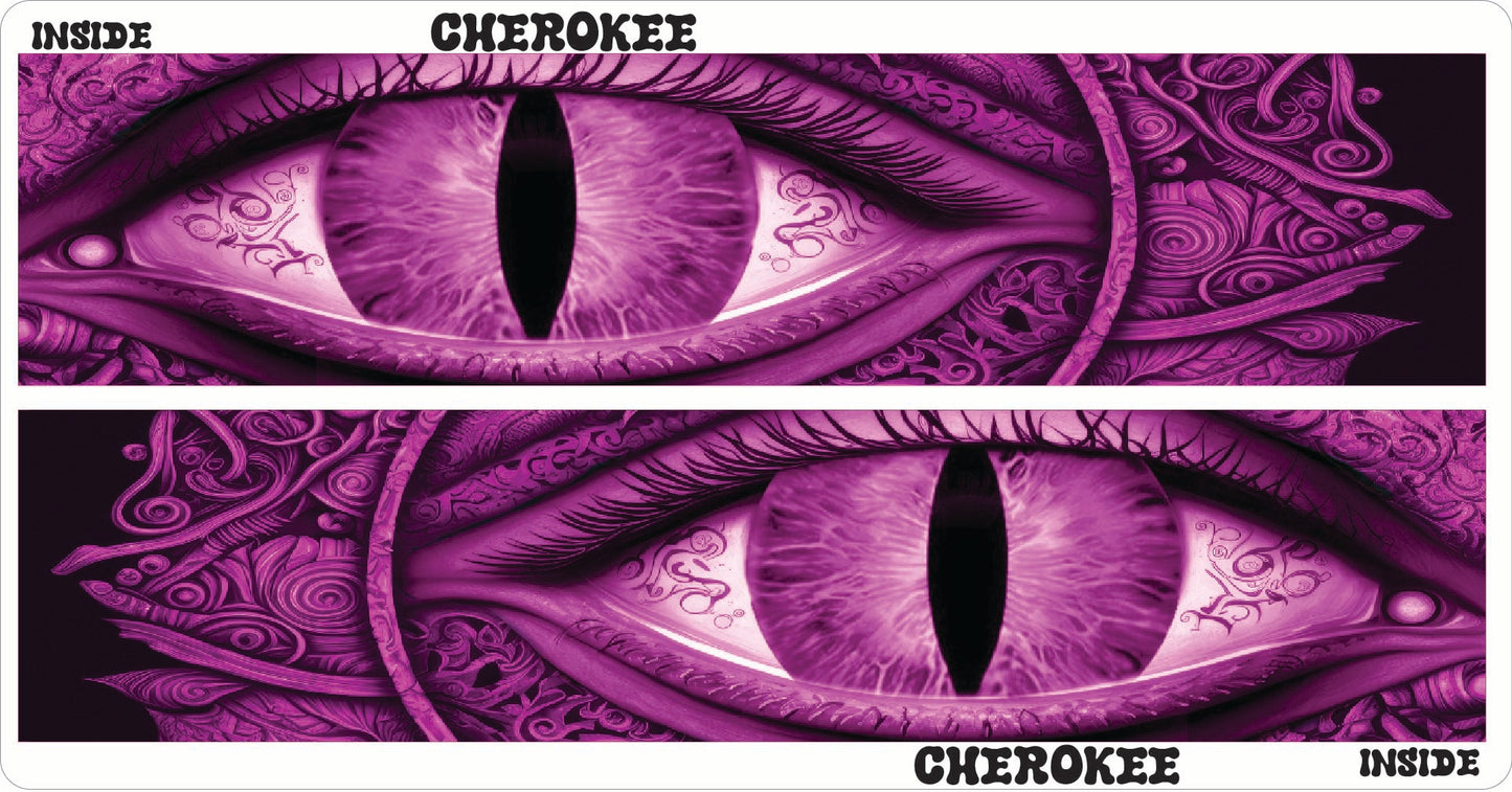 Jeep Cherokee KL headlight decals Pink cat eye