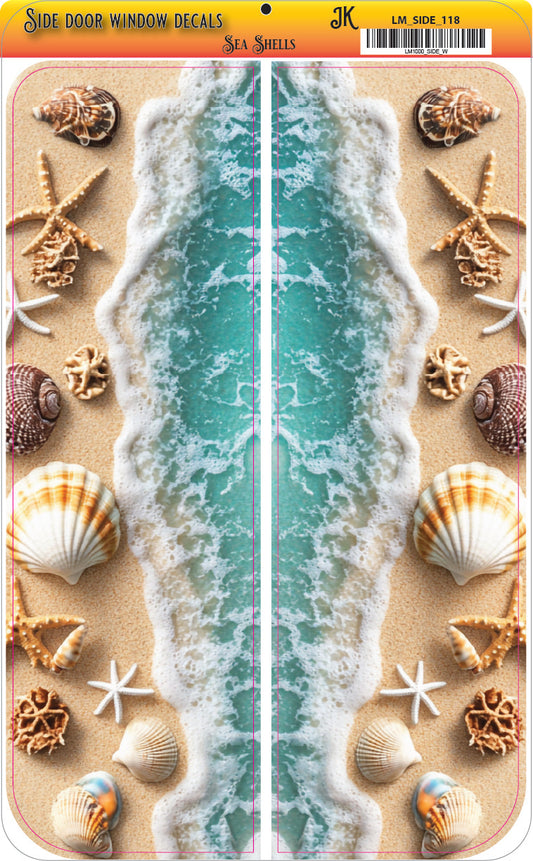 Side door window decal sea shells