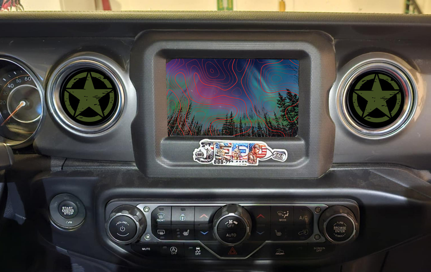 Inside vent decals Oscar mike od green star