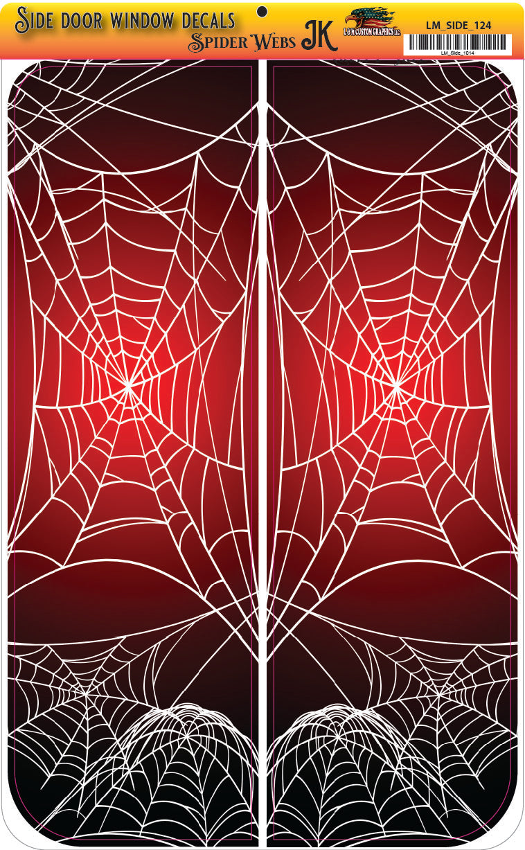 Side door window decal spiderwebs