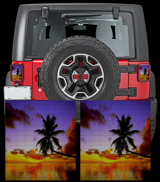 Sunset beach Taillight cover decal