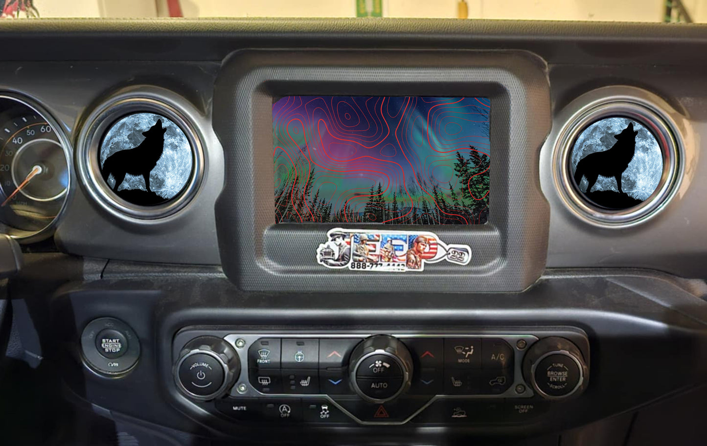 Inside vent decals wolf and blue moon decal