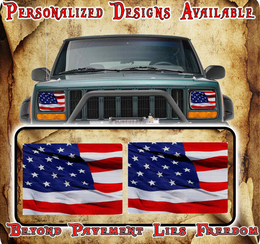 American Flag Eye decals for YJ or 5x7 headlights