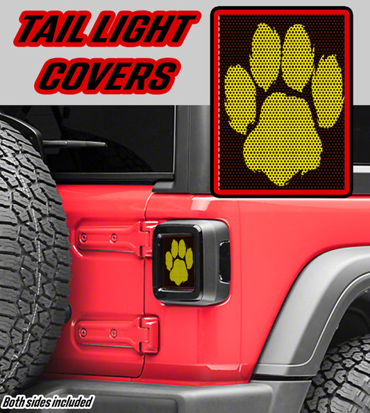 yellow paw print Taillight cover decal