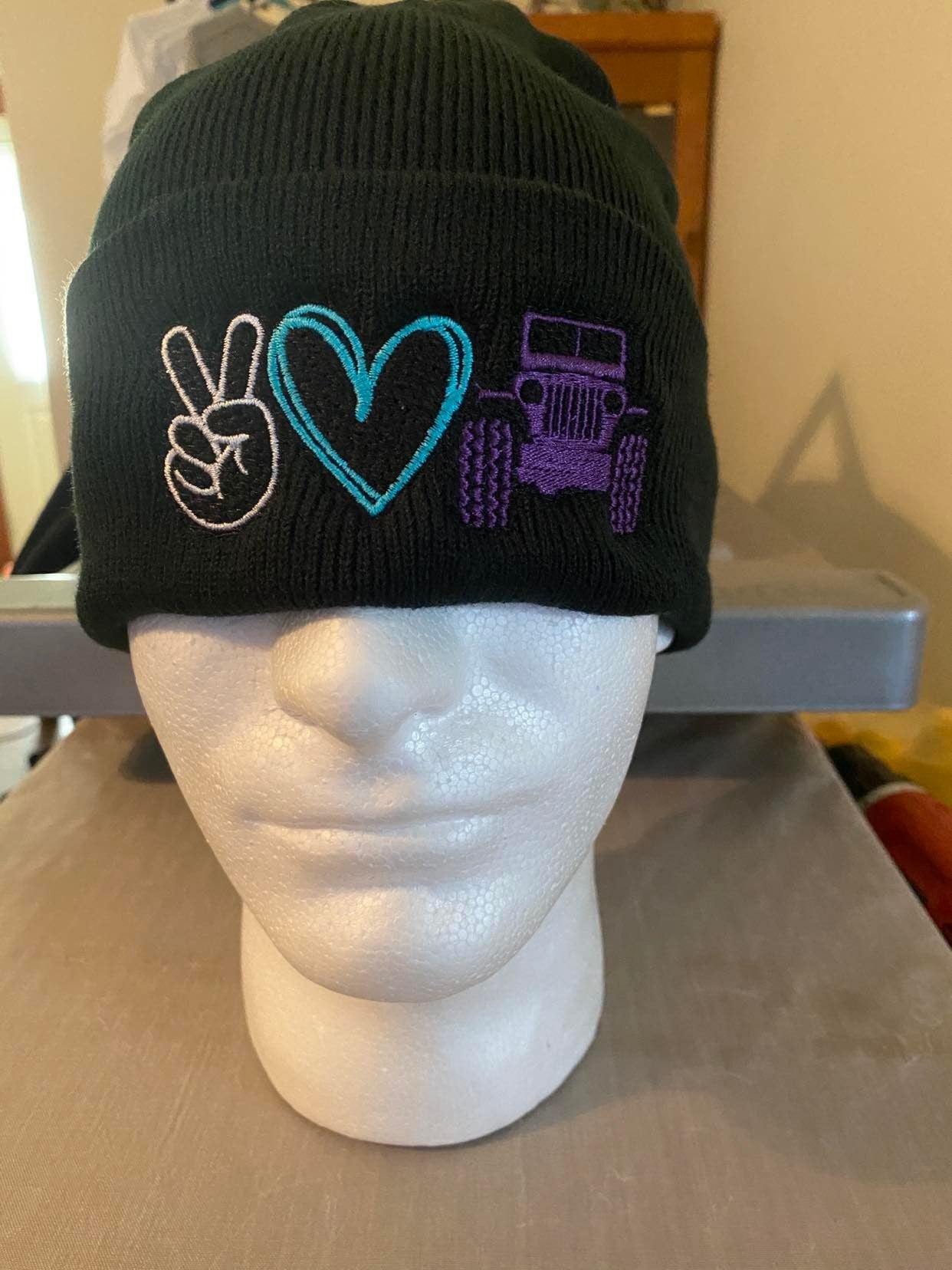 Embordered stocking hat