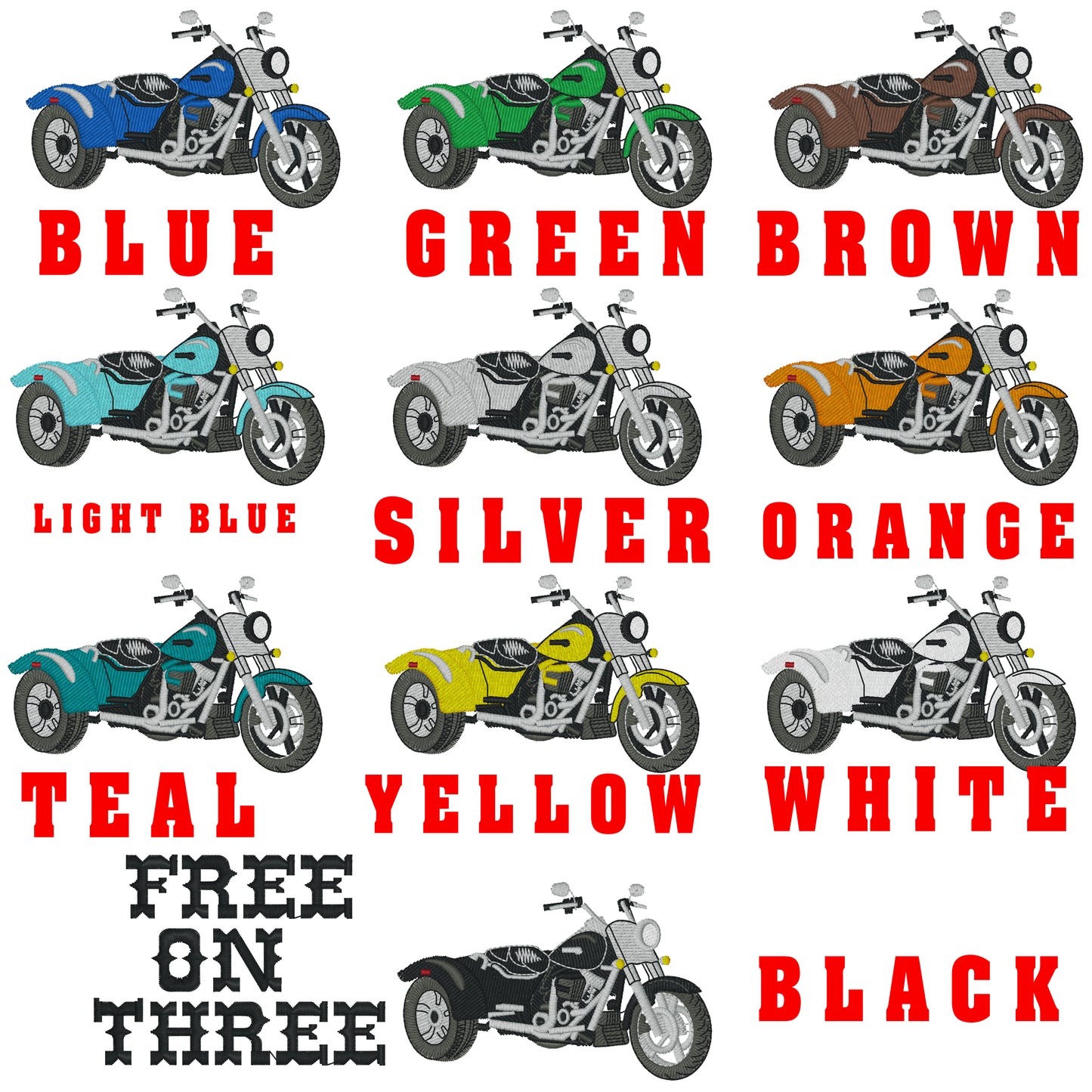 Embroidered Freewheeler Towels