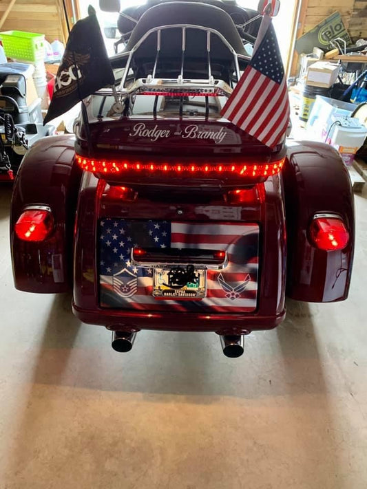 American flag eagle Harley Davidson Tri Glide trunk decal
