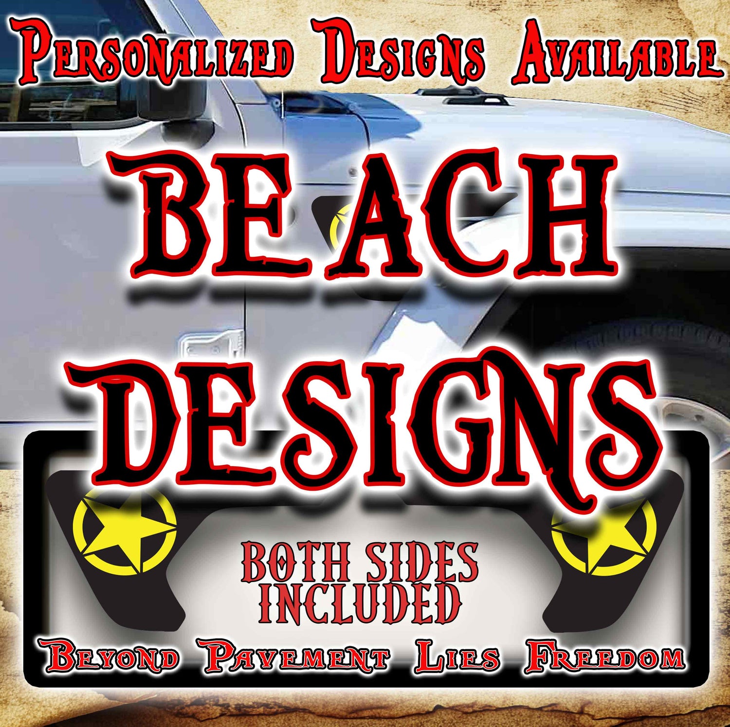 Jeep fender vent decals Beach