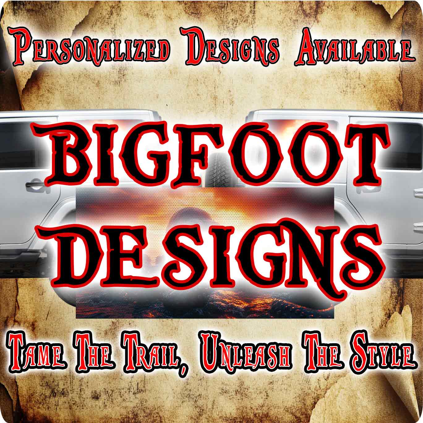 Rear window decal Bigfoot