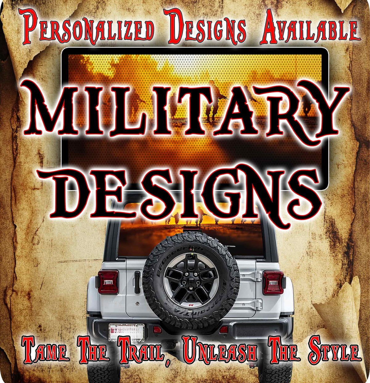 Army Rear Window Graphics Rear Glass Window – L & M custom graphics LLC